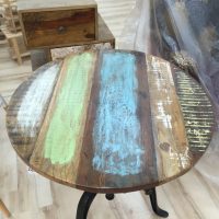 Tavolino legno massello struttura metallo Avezzano